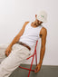 Mens Rib Vest White