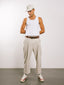 Mens Rib Vest White