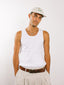 Mens Rib Vest White